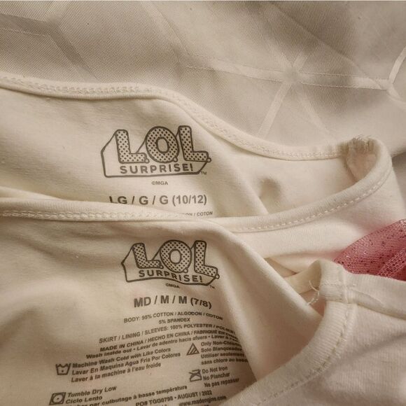 Nwt Girls' LOL Surprise Valentine's Day Tutu Summer Dress - Pink/Off White - Picture 4 of 6